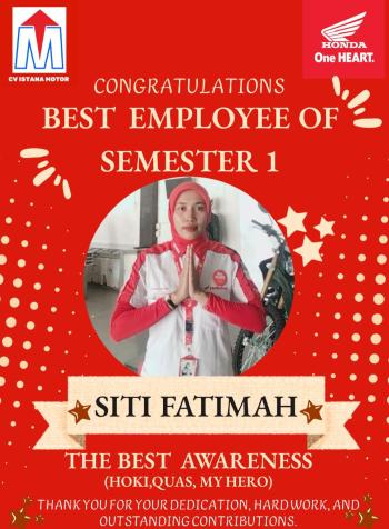 Siti Fatimah Raih Penghargaan Best Employee Semester 1 2026 atas Komitmen dalam Transformasi Digital di Istana Motor 2 Mandala